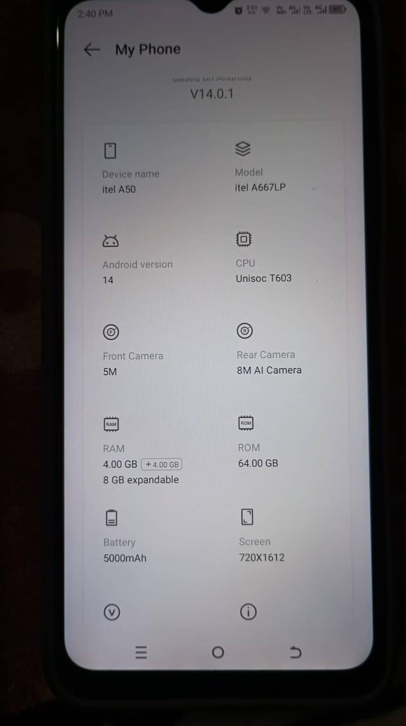 Itel A50 4