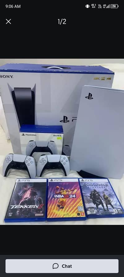 Sony PlayStation ps5 1TB 2 controller with full box