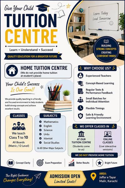 Admissions Open – Tuition Centre & Online Classes