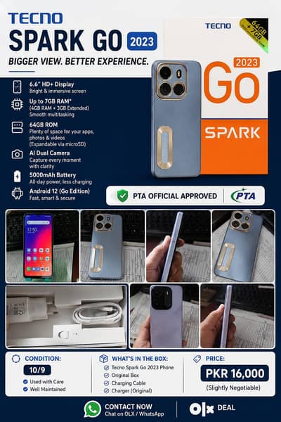 TECNO Spark Go 2023 (PTA Official Approved)