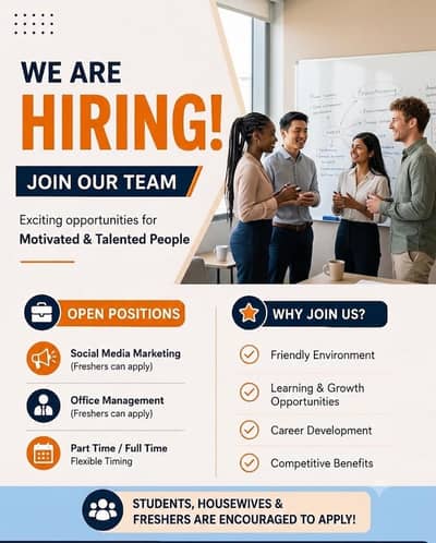 URGENT HIRING MALE AND FEMALE LOCATION AT LAHORE