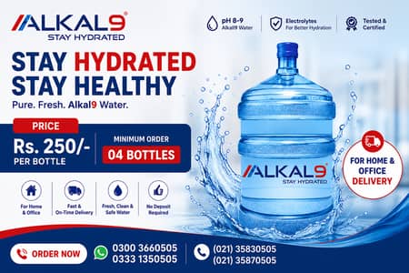 Alkal9 Water Delivery | 19L Water Bottle Delivery in Karachi