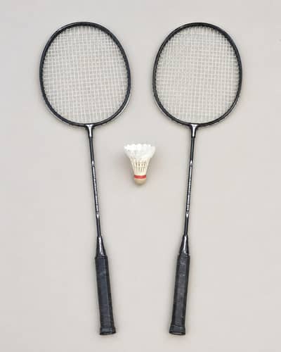 Pair of Badminton Rackets with Shuttlecock