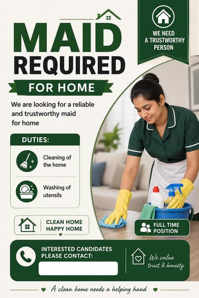 Maid Required for Home
