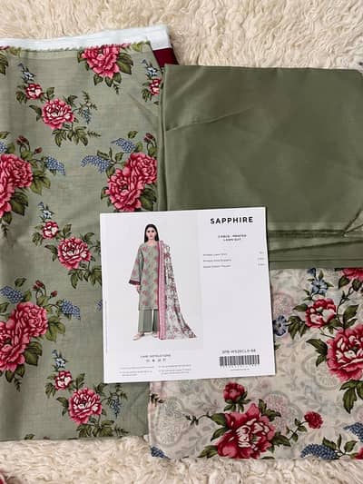 Sapphire 3 Piece Printed Lawn Suit | Original Unstitched Dress