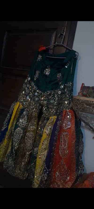 Pathani 3 piece heavy mirror work lehnga and gararah set