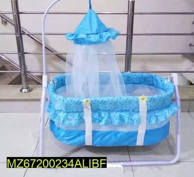 baby swing with mosquito net blue ruffled