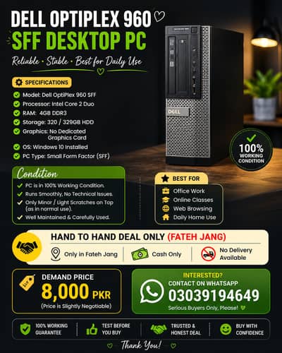 Dell Optiplex 960 SFF PC | Core 2 Duo | 4GB RAM | 320GB HDD