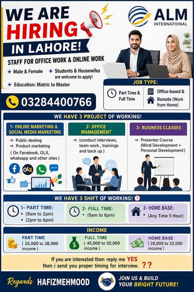 Golden opportunity available in Lahore