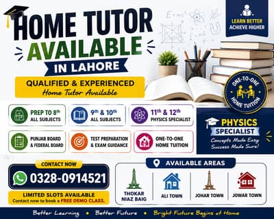 Home Tutor available