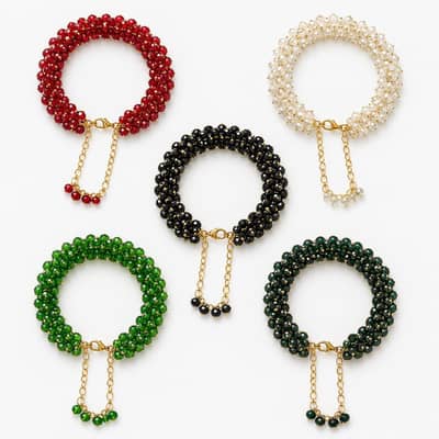 Beautiful Crystal Beaded Bracelet with Tassel - 5 Colors