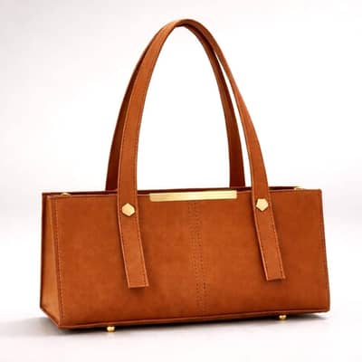 Grace Line Structured PU Leather Tote Bag for Women – Stylish Shoulde