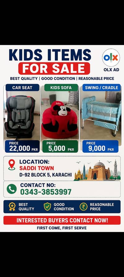 CAR SEAT and other furniture for kids