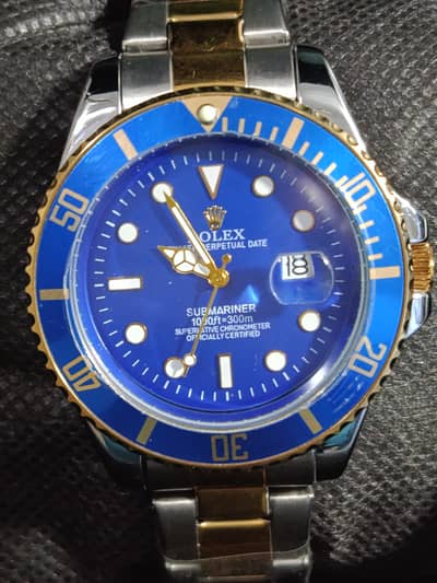 Rolex Submariner Rotating Bezel - Royal Blue Dial & Gold/Silver Strap