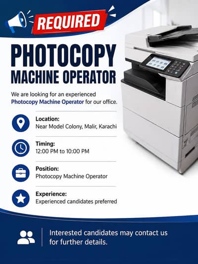 Photocopy Machine Operator Required