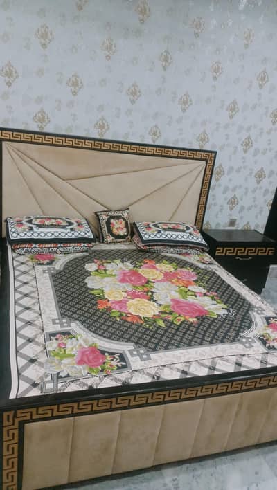 Bed with side tables