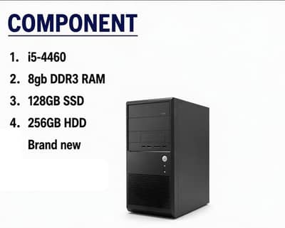 Core i5 4th gen,8 gb ram,250 hard disk,128 gb SSD with keyboard mouse