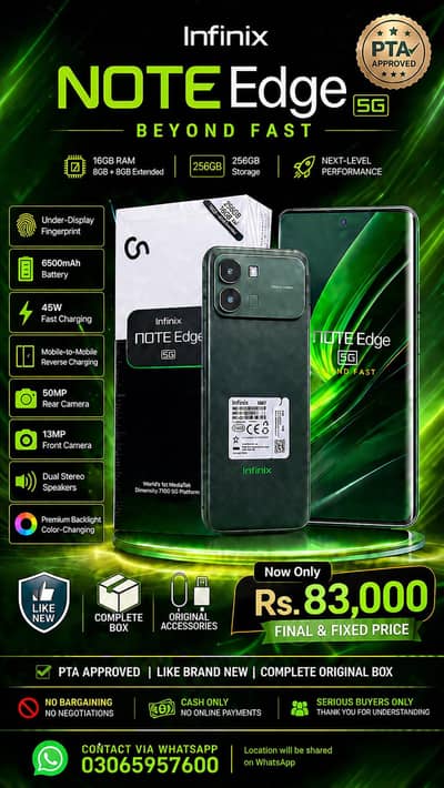  Infinix Note Edge 5G – PTA Approved