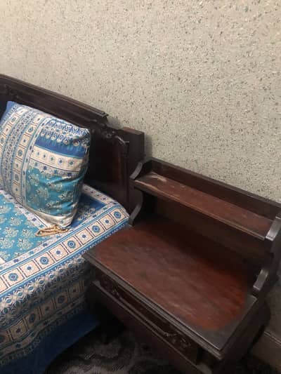 Pure Wood Bed with Side Tables