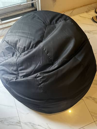 barely used black football theme bean bag
