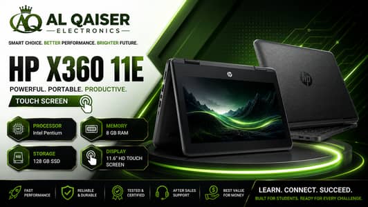 Hp x360 11E 8gb Ram 128 ssd touch screen
