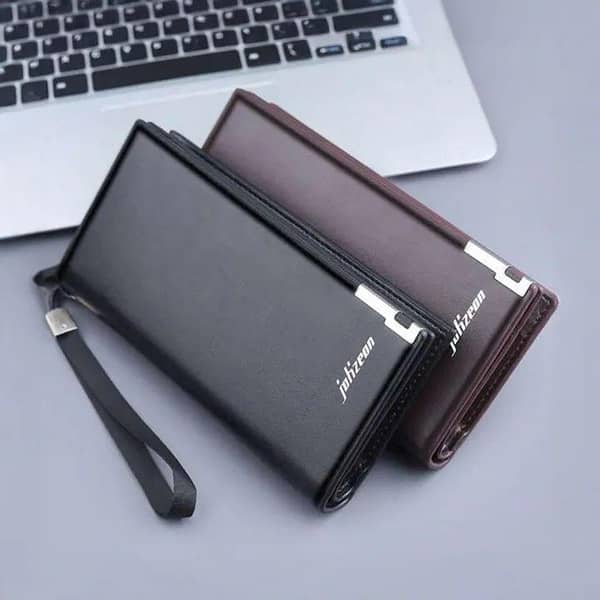 Wallet for Men – All-Season PU Leather Slim Long Bi-fold with Card Holder & Mobile Pocket