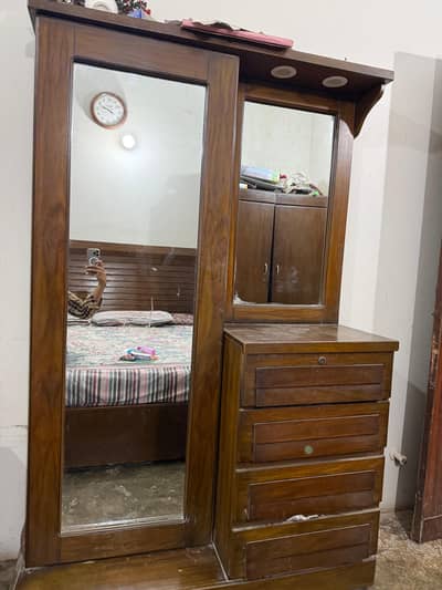 Wooden Dressing table with full length Mirror and lights