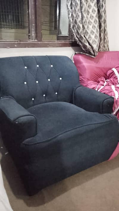 Black 7 seater sofa set