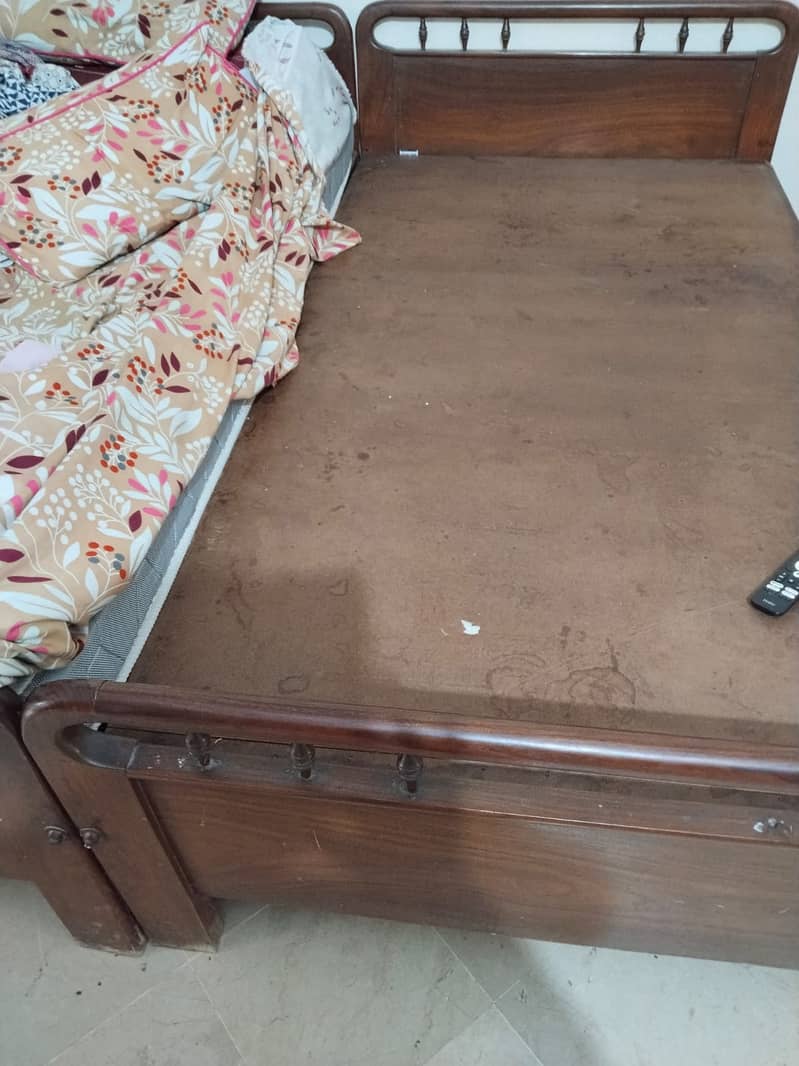 Solid Wooden Single Bed (2) 1