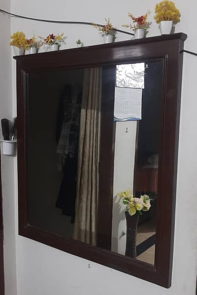 Mirror with Wooden Frame