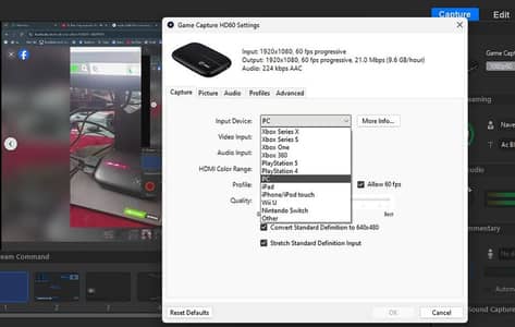 elgato hd60  1080p 60fps for pc / ps4/ps5/xbox