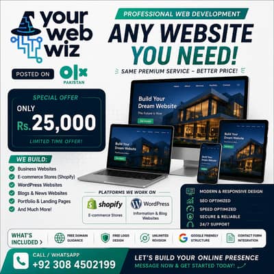 Professional Website Developer | Shopify Store | WordPress Website |