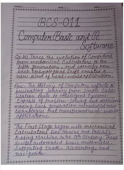 Handwritten Assignments and Notes writing service for AIOU students"