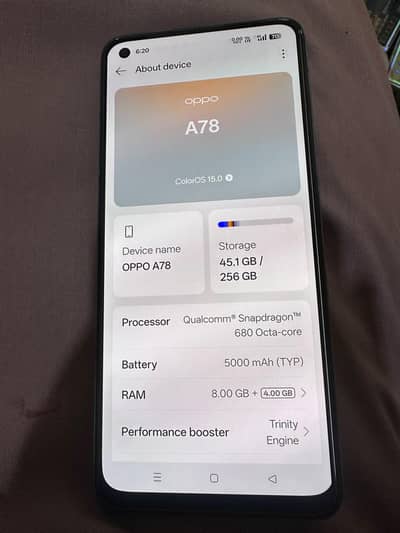OPPO A78 Read Add