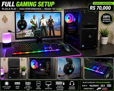 Urgent Sale | Full Gaming Setup | Core i7-4770 | 16GB Ram | HP monitor