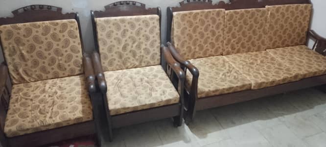 5 seater wooden sofa set