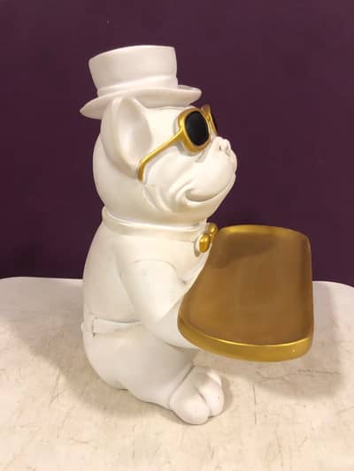 Luxury French Bulldog Butler Tray Statue | Premium Home & Office Decor