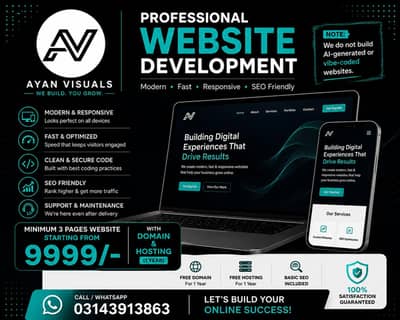 Professional Website Development | Custom Coded Website from Rs. 9,999