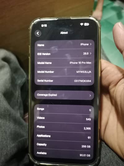 Iphone 16 pro max JV 256 gb