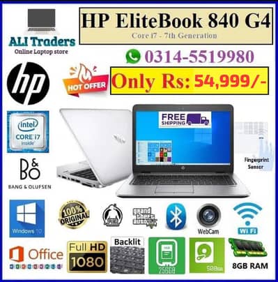 Hp Elitebook 840 G4 | Core i7 7th Gen | 8GB RAM 256GB SSD 500GB HDD