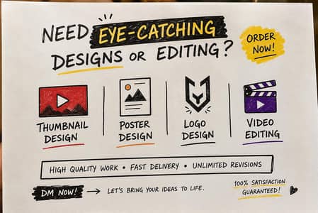 Professional Thumbnail, Logo, Poster Design & Video Editing Services