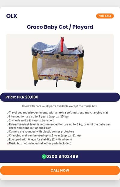 Graco Baby Cot