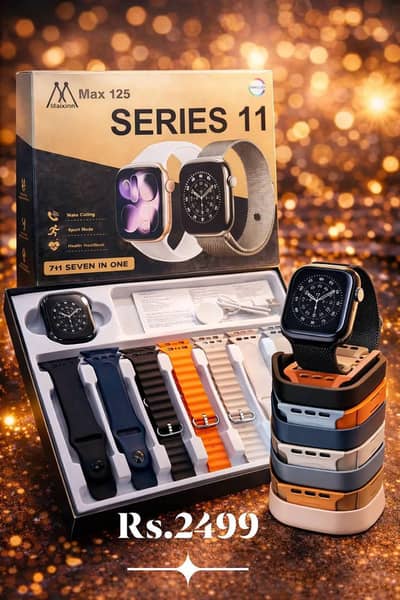 7-in-1 Smart Watch with 7 Color Silicone Bands