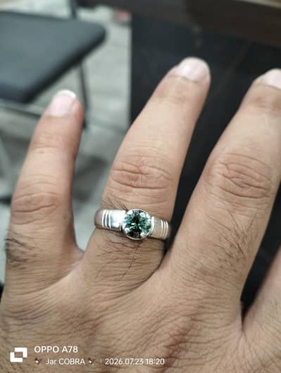 Moissanite with Silver Ring (Chandi)