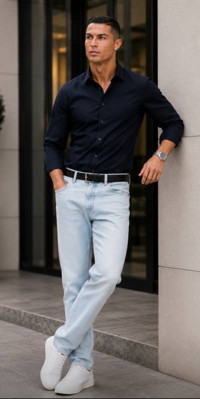 Ronaldo jeans with belt