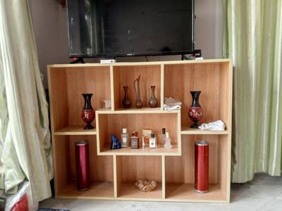 wooden book shelves/rack / tv console