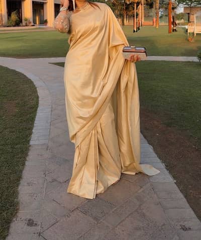 Beigh Raw Silk Saree
