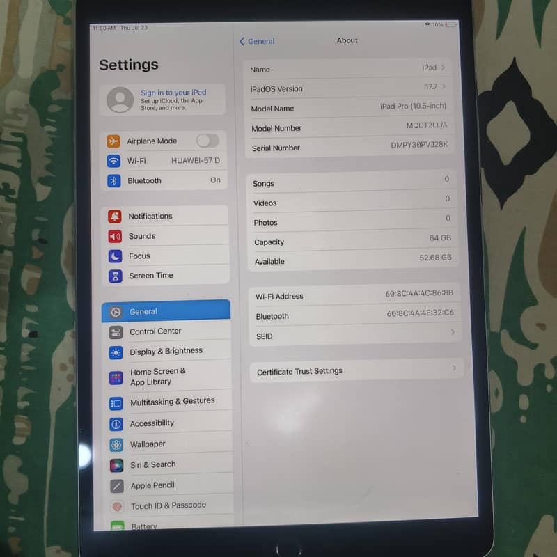 ipad pro (10.5) inch 8