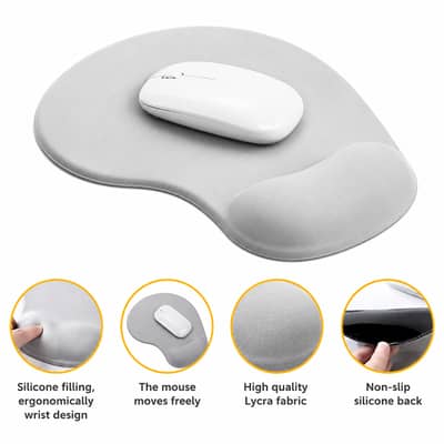 Ergonomic Mouse Pad with Wrist Rest | Non-Slip Silicone Base | Soft L