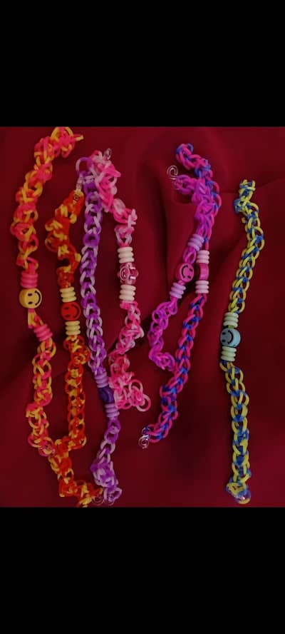 Aesthetic Smiley Charm Loom Bracelets – Set for Girls